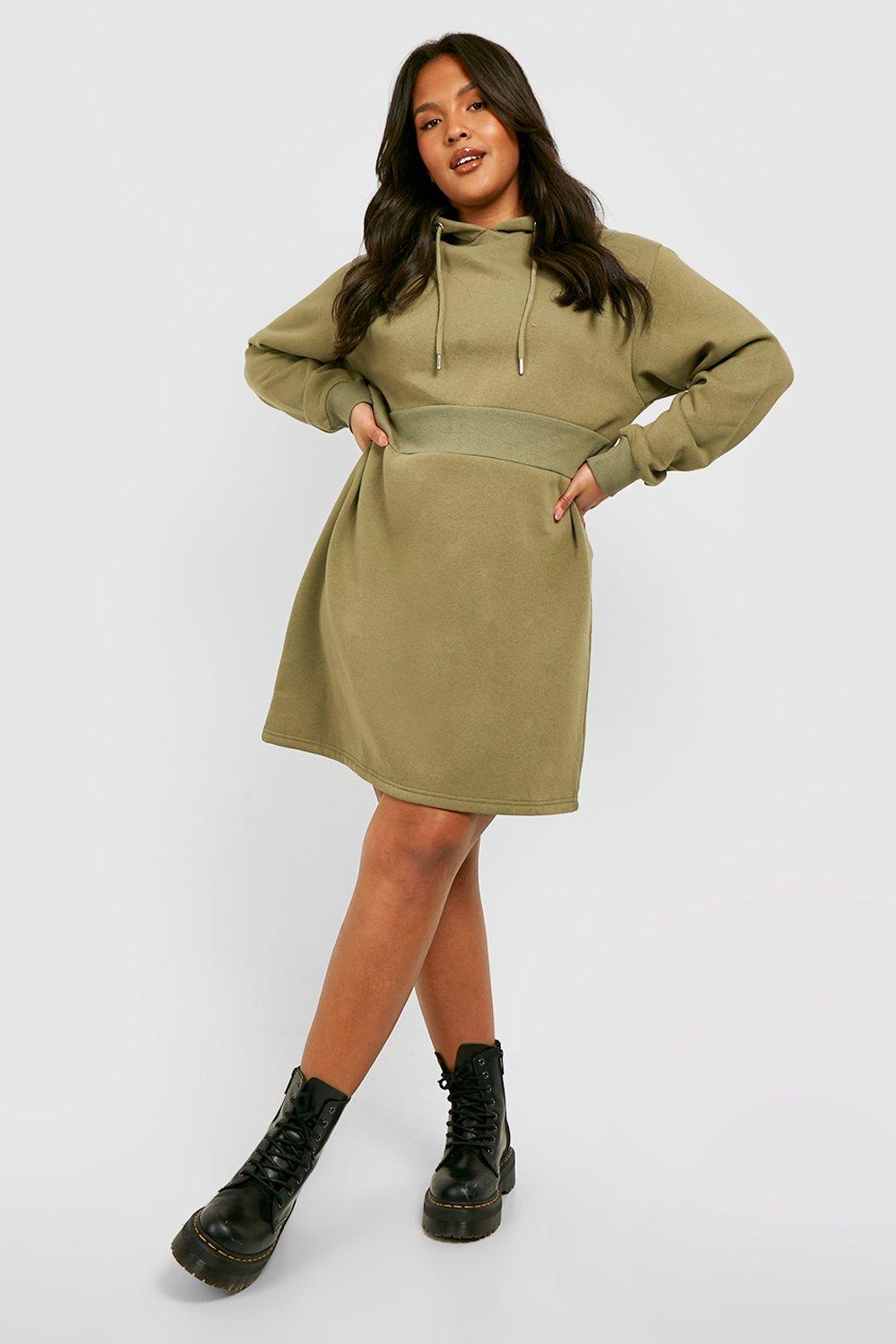 Plus size clearance hoodie sweater dress